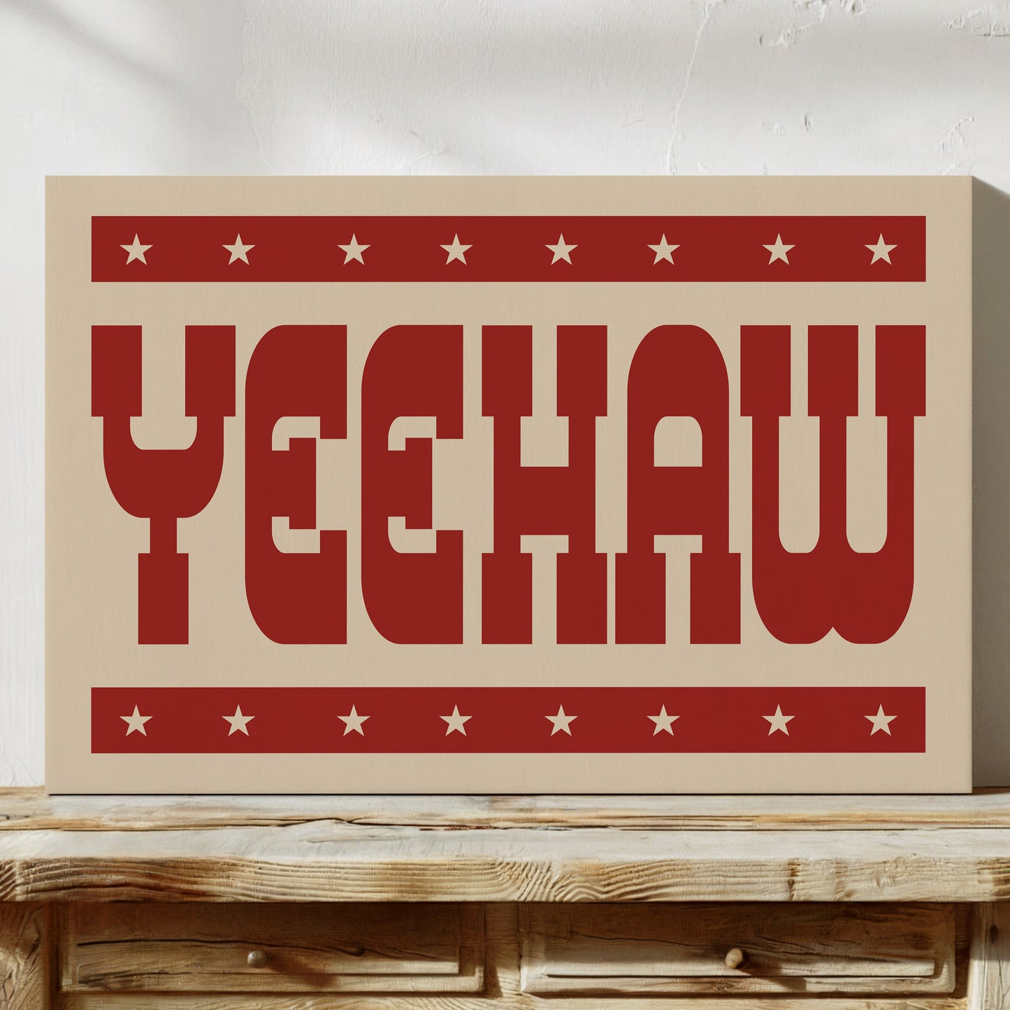 Yeehaw Western Print in Bold Red