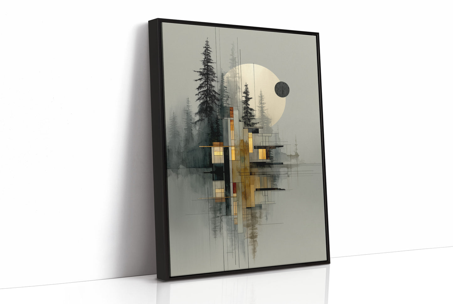 Geometric Pines Meet Rising Moon