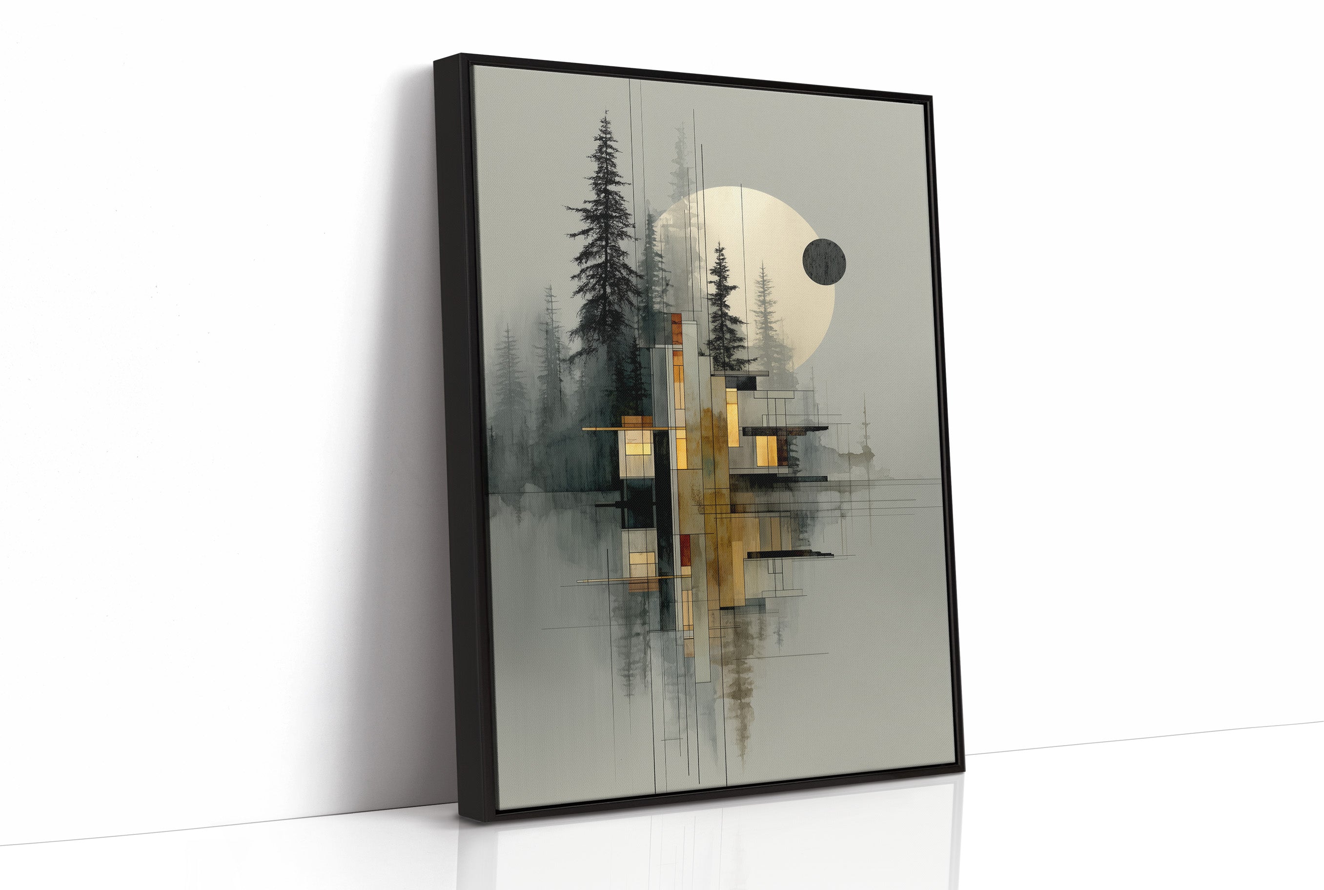 Geometric Pines Meet Rising Moon