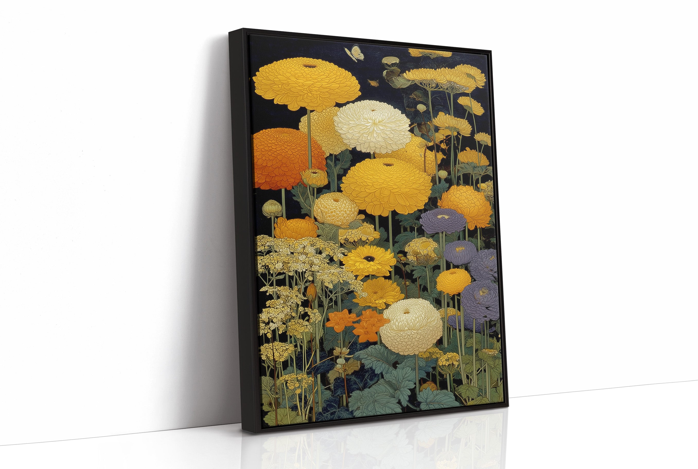 Golden Blooms Dance Through Midnight Gardens