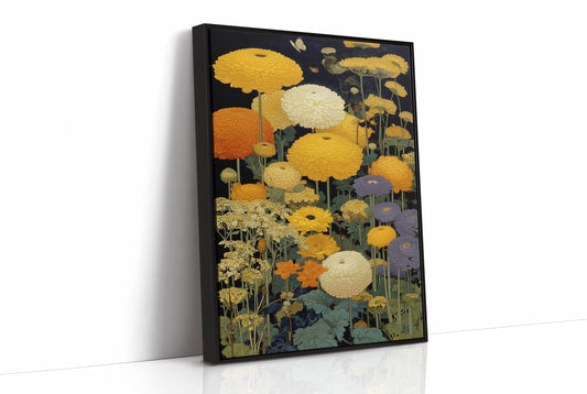 Golden Blooms Dance Through Midnight Gardens