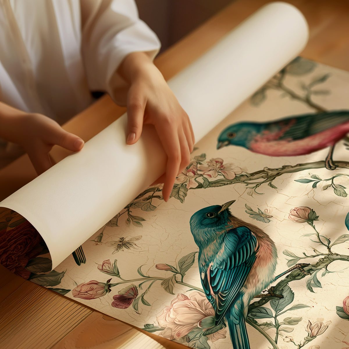Songbirds and Roses — Vintage Chinoiserie Bird Print