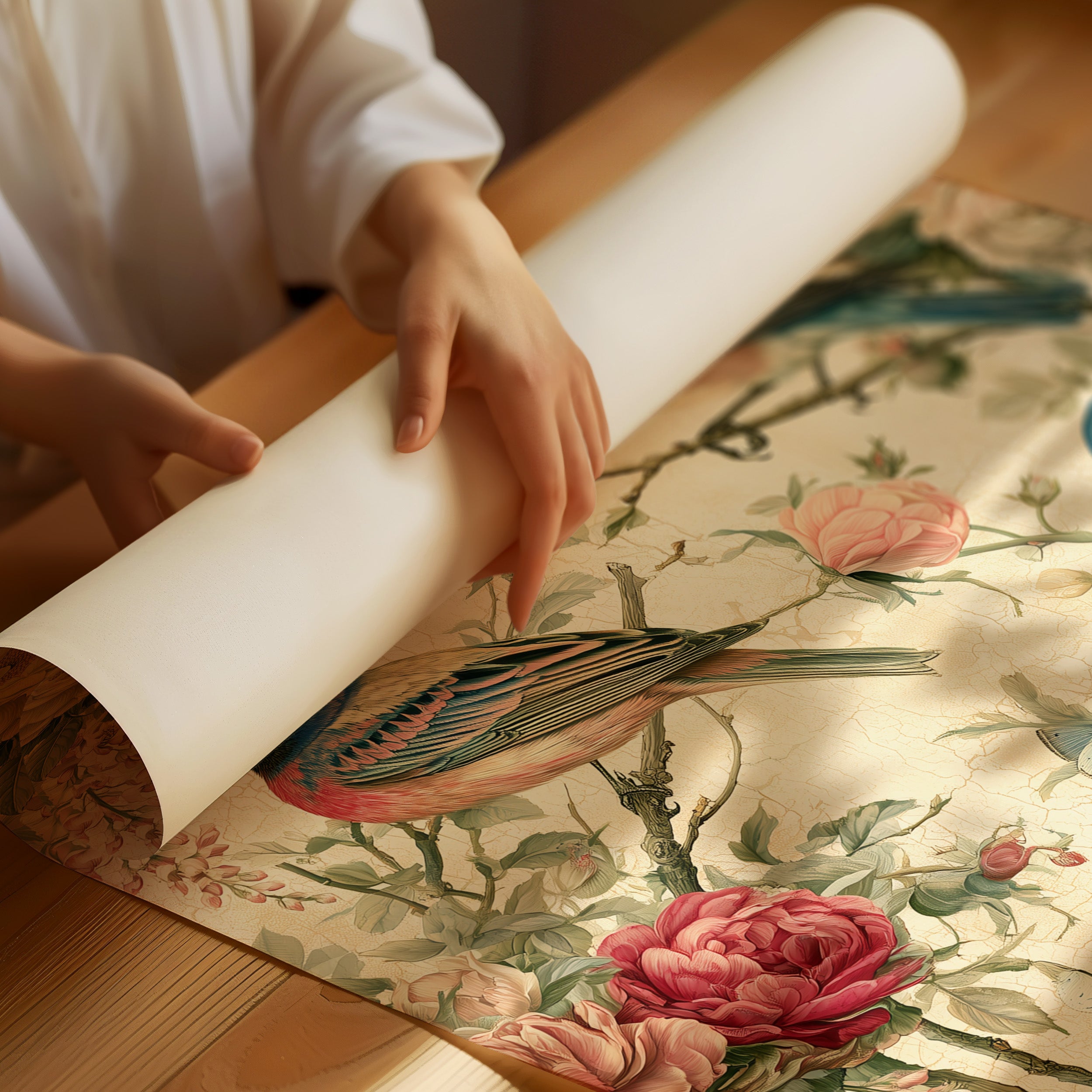 Songbirds and Roses — Garden Chinoiserie Bird Print