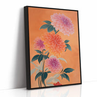 Dahlias Dance In Coral Light
