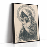Madonna in Wildflowers — Devotional Engraving Print