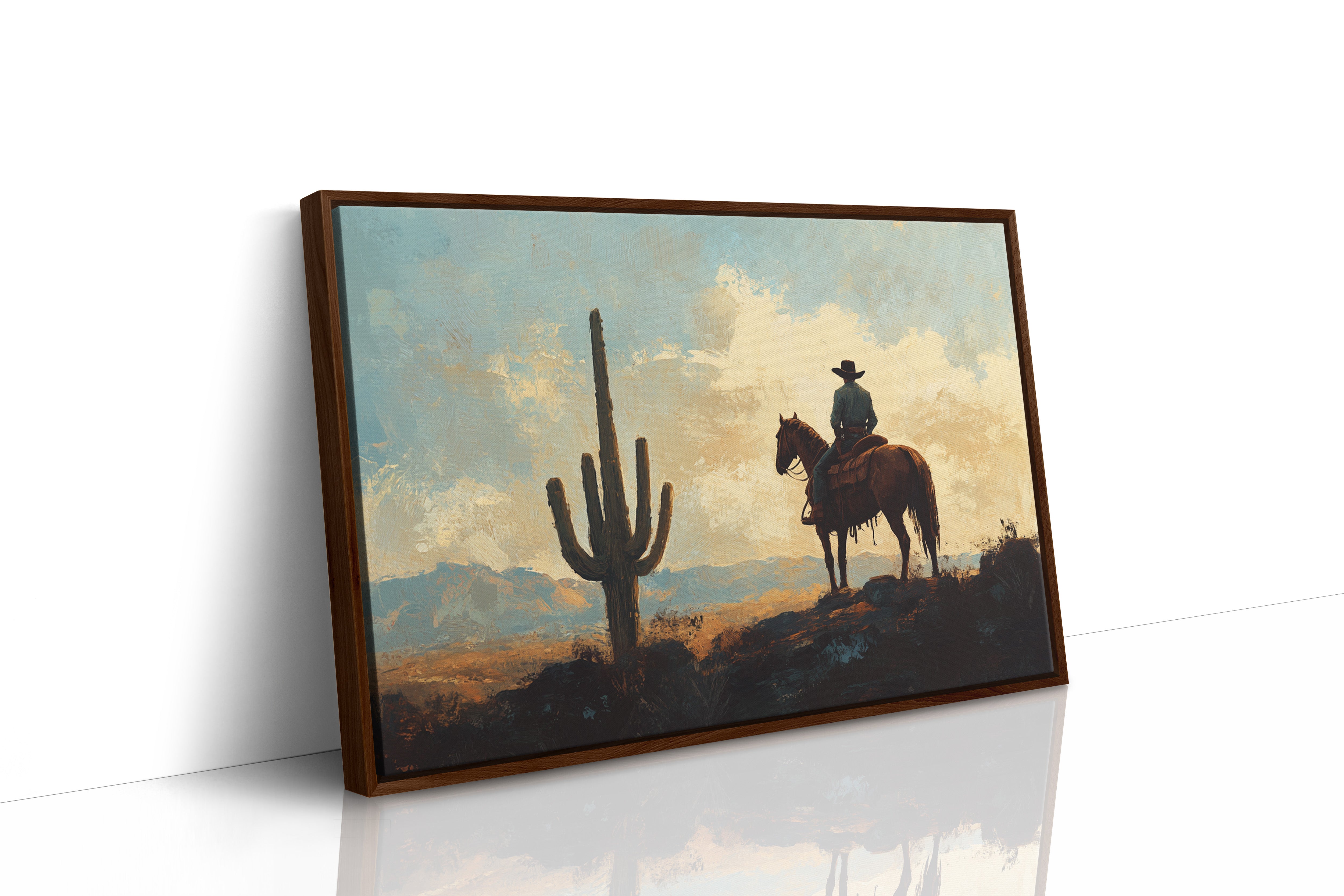 Cowboy Sundown by the Saguaro