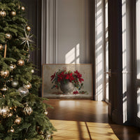 Poinsettias Paint December's Silver Story