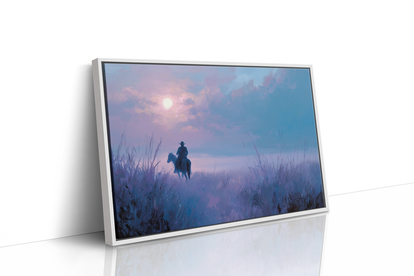 Twilight Rider Crosses Misty Waters