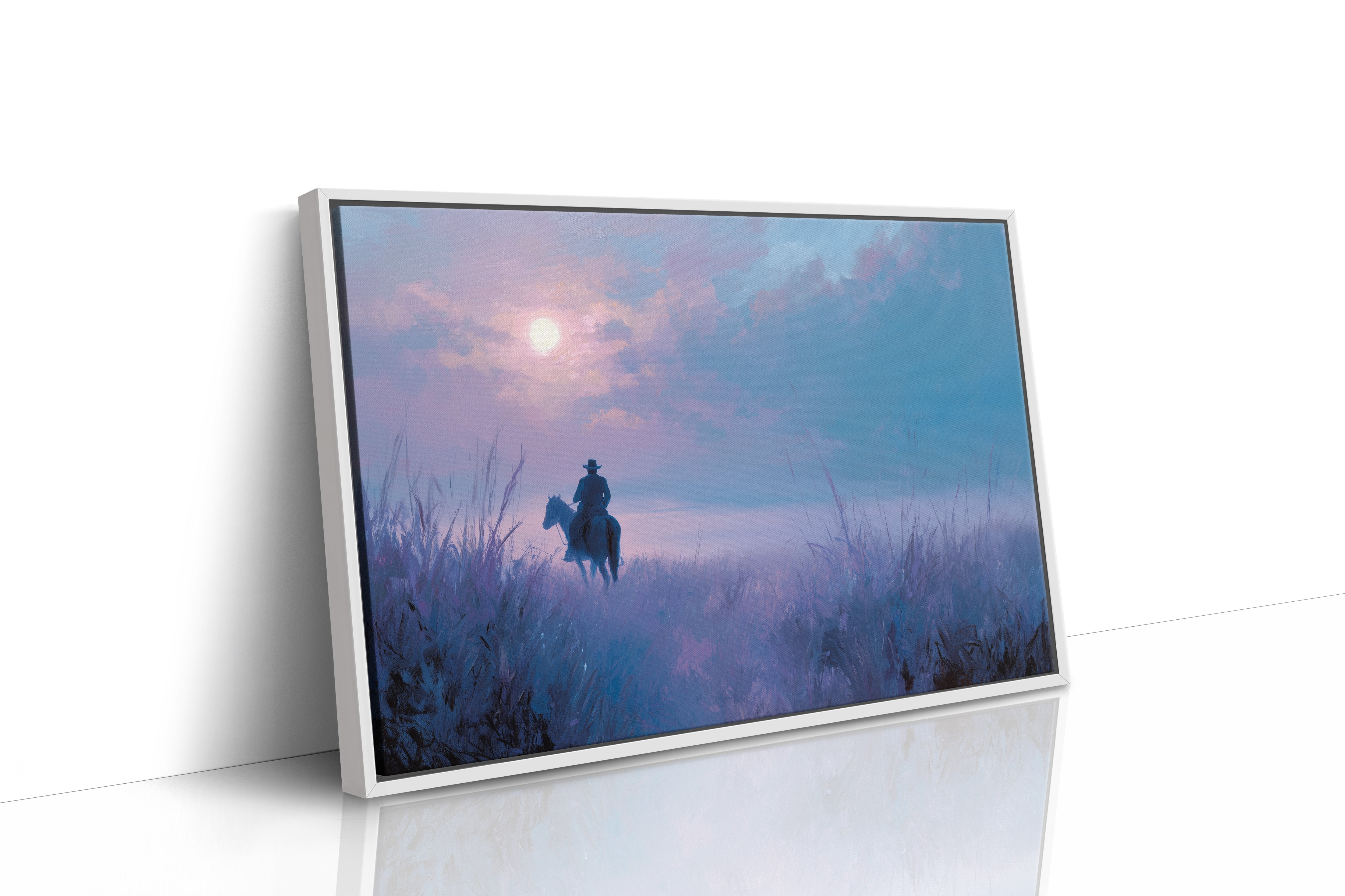 Twilight Rider Crosses Misty Waters