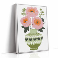 Blush Blooms In Olive Vase