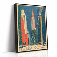 Snowy New York Skyline Christmas