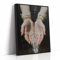 Glistening Moments Between Fingers