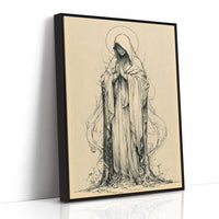Madonna in Vines — Fluid Ink Devotional Drawing