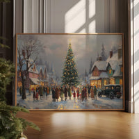 Townsfolk Gather Under December Stars