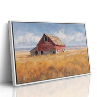 Weathered Red Against Golden Fields