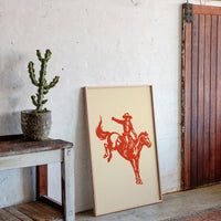 Retro Rodeo Cowboy Print