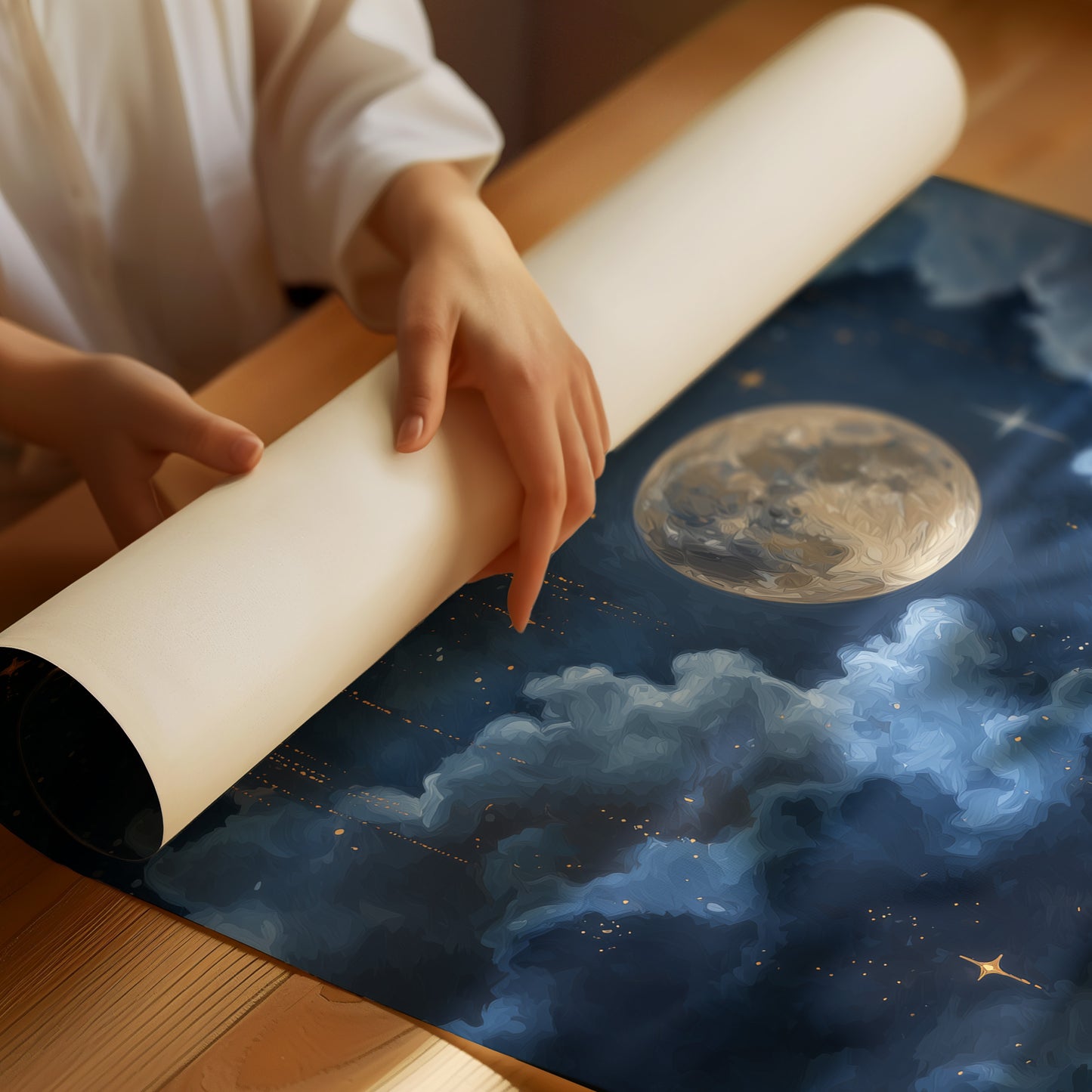 Moon Bathes In Midnight Blue