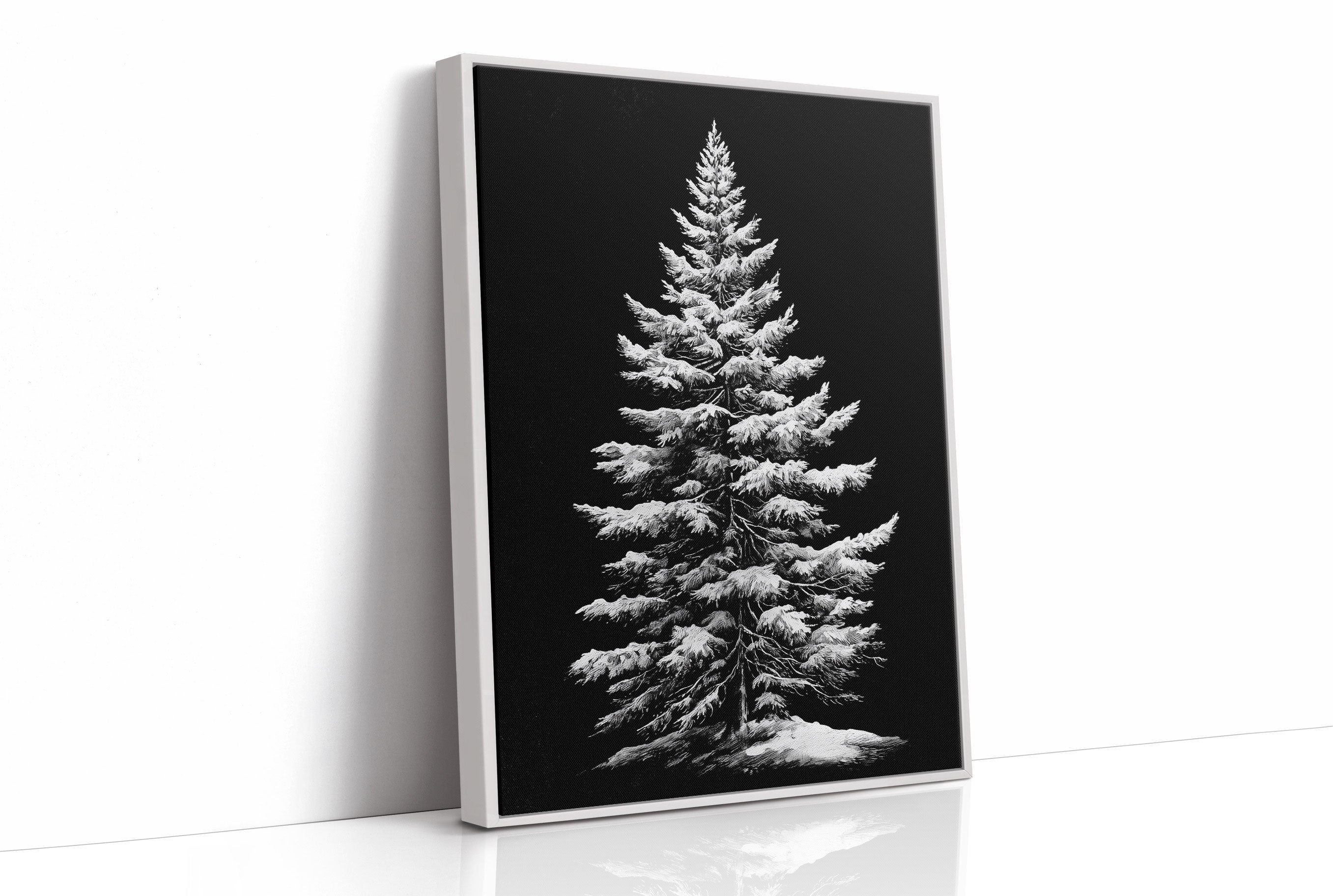 Silent Pine Stands In Midnight