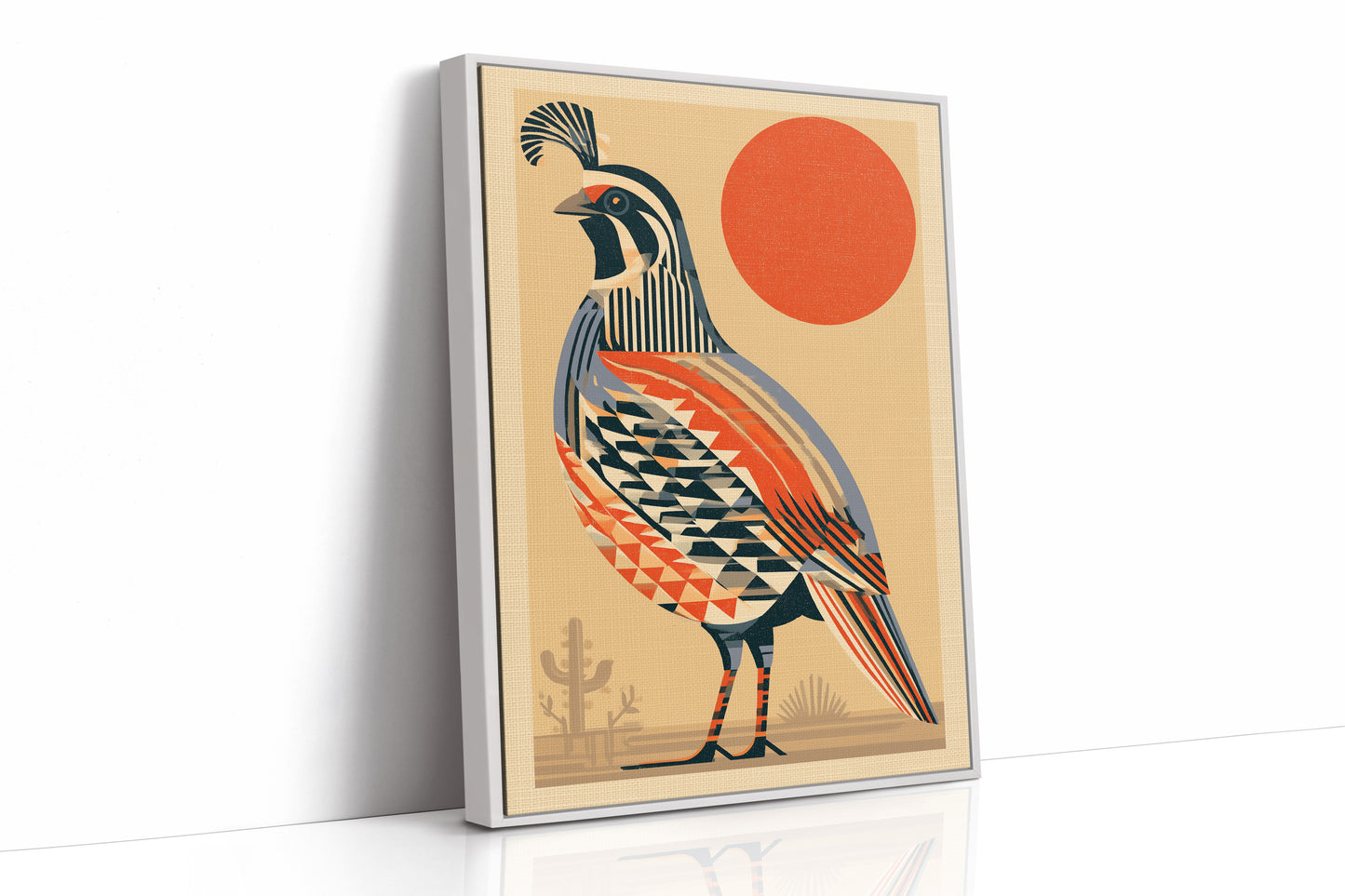 Desert Quail, Fanned and Facing West