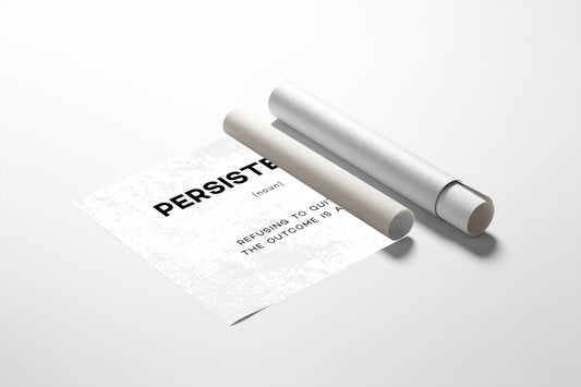 Persistence Definition Canvas Art | Bold Motivational Typography Print for Home Office, Gym or Entrepreneur Décor
