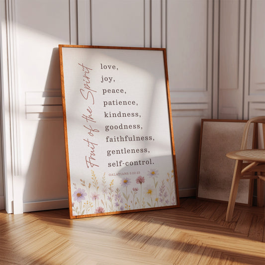Fruit of the Spirit Floral Scripture Print