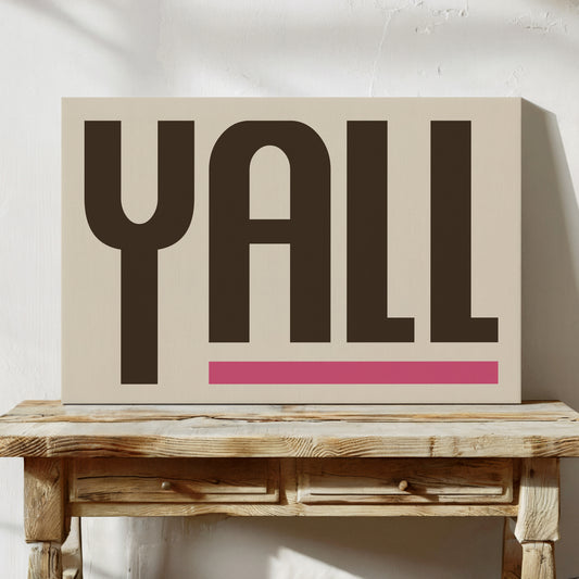 Y’all Typography Print with Pink Underline