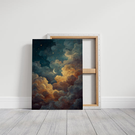 Crescent Rests Among Golden Clouds