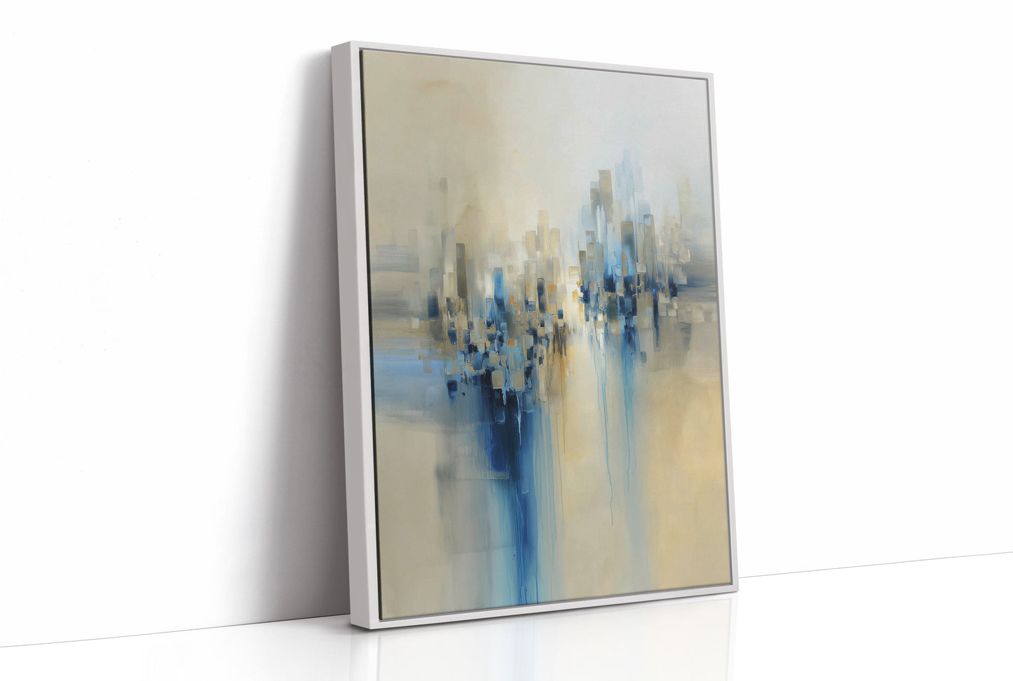 City Reflections In Blue Light