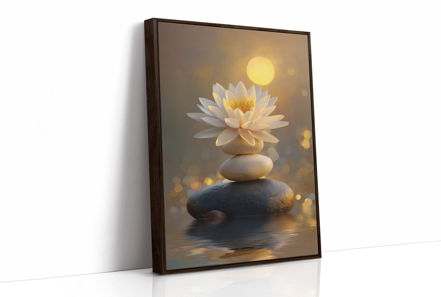 Sacred Lotus Bathes In Golden Light