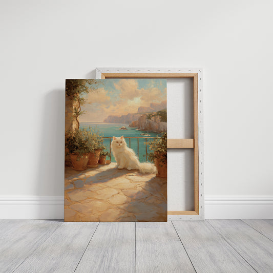 Mediterranean Guardian Basks in Coastal Light