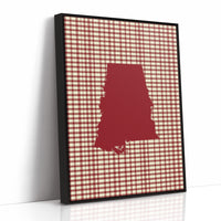 Alabama Crimson State on Gingham