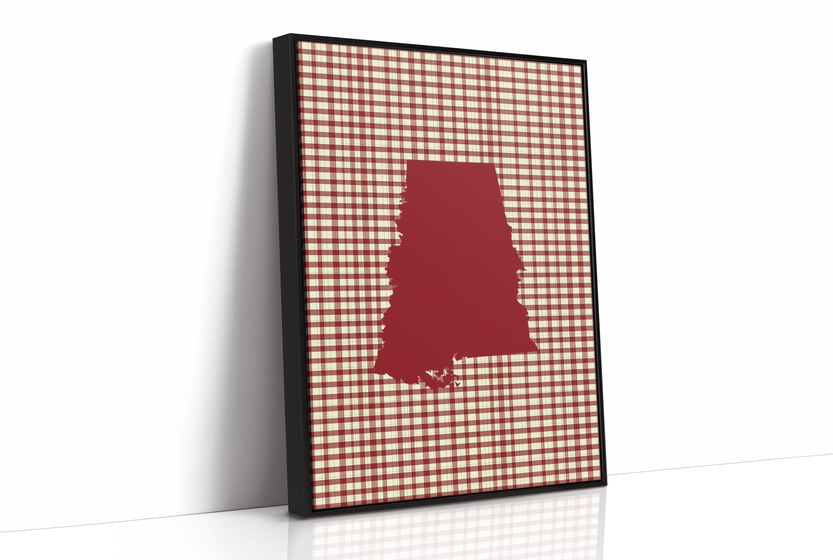 Alabama Crimson State on Gingham