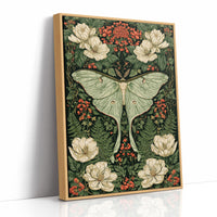 Luna Moth Rests Among Magnolias and Berries