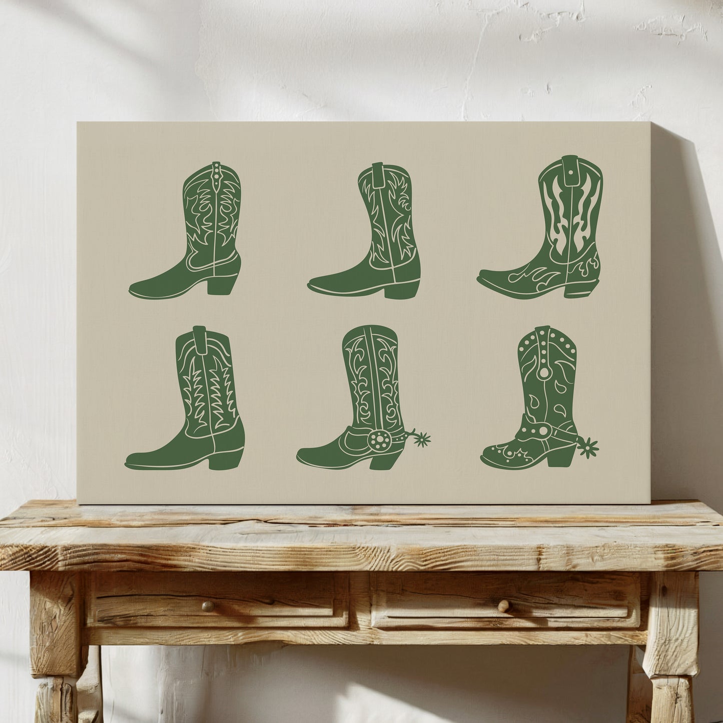 Cowboy Boots Wall Art – Western Country Aesthetic Print