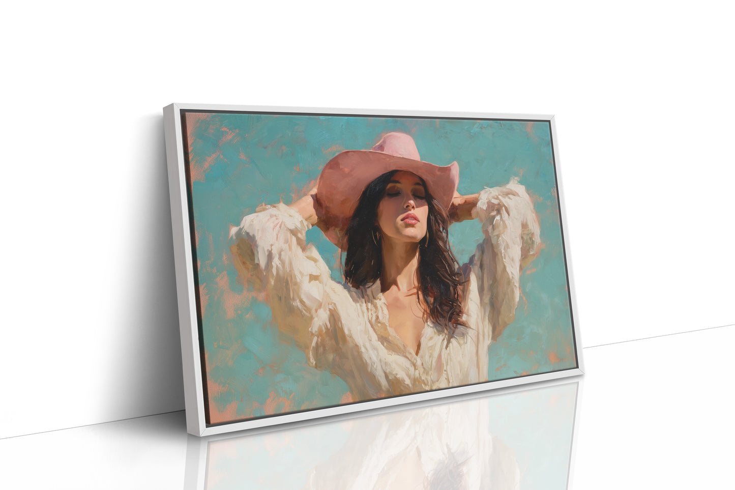 Pink Hat Against Turquoise Sky