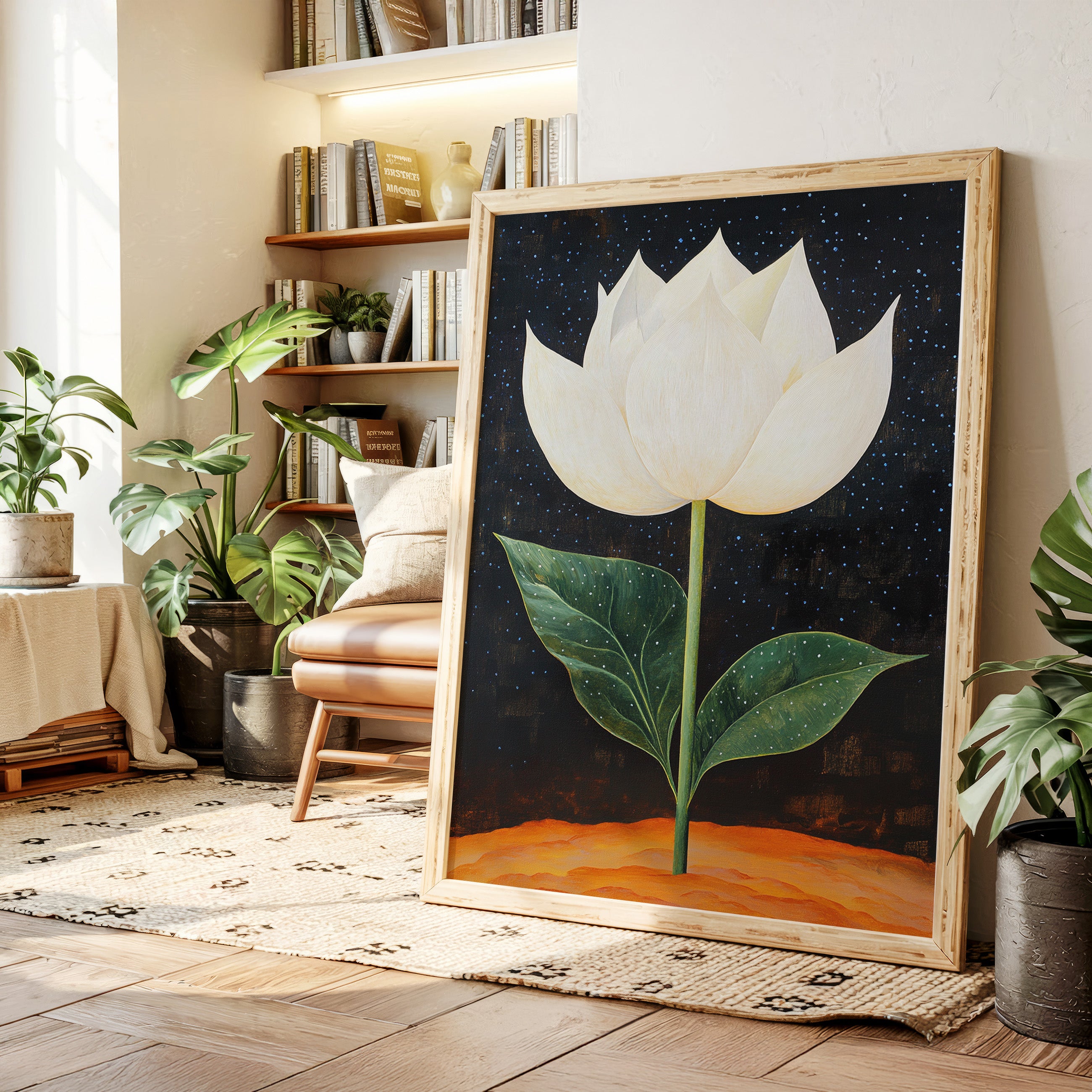 Lotus Rises Through Starlit Earth