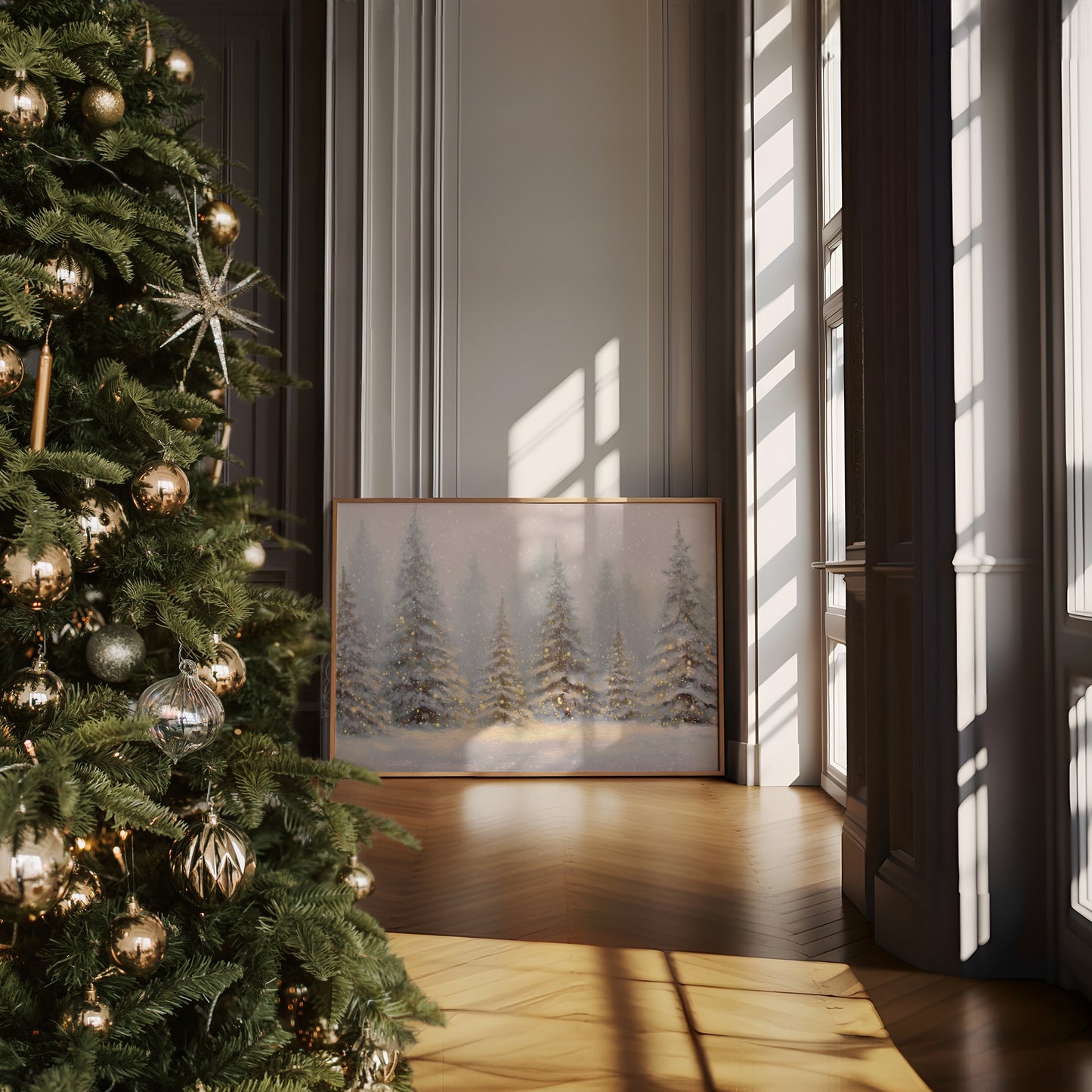 Evergreens Dance Through Winter's Glow