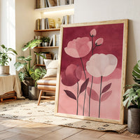 Peonies Rise Through Burgundy Mist