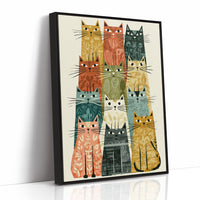 Cat Stack: A Mid-Century Feline Chorus