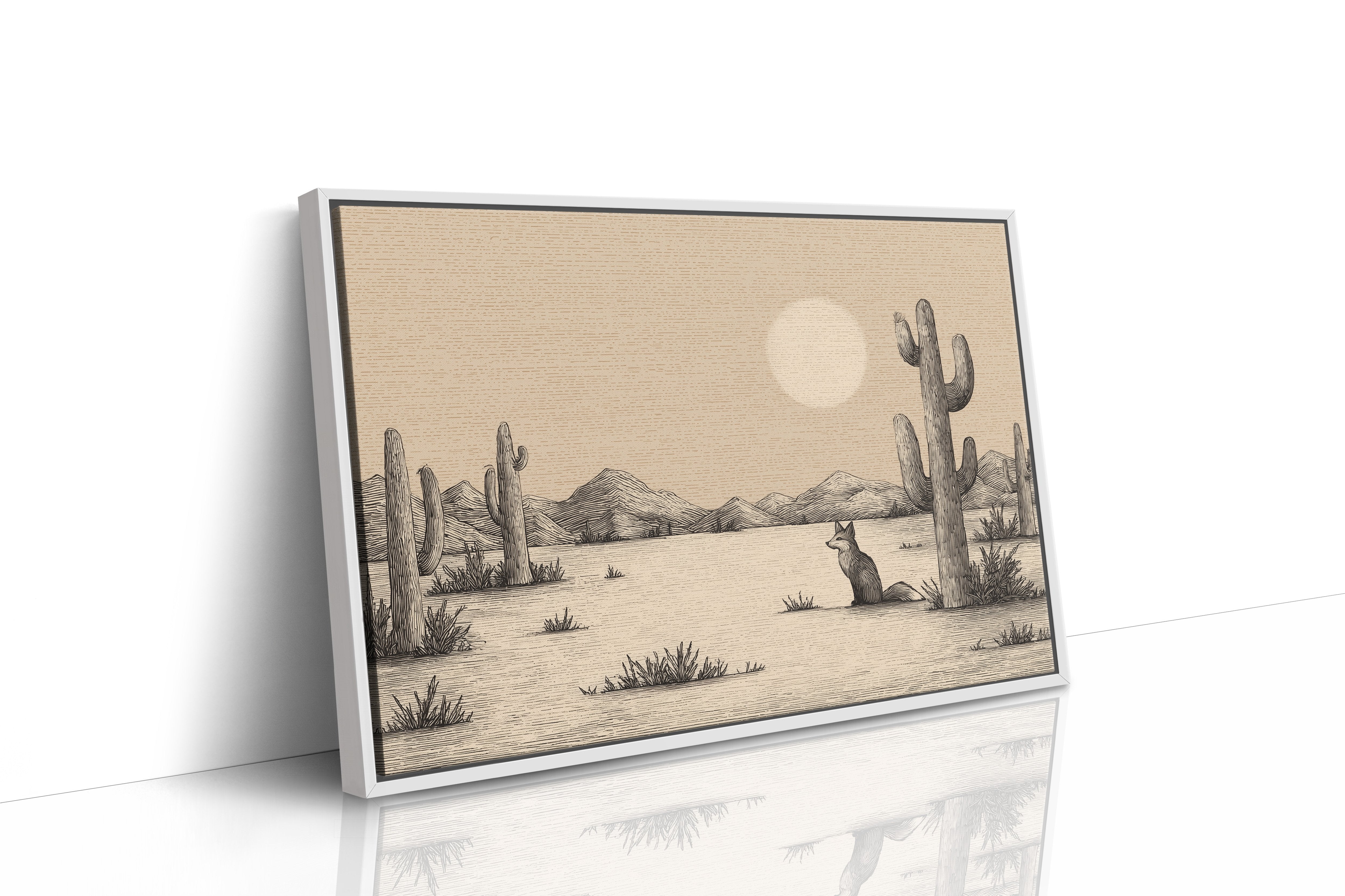 Fox Gazes At Desert Moon