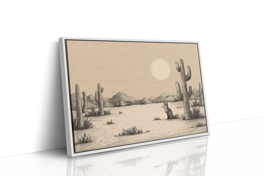 Fox Gazes At Desert Moon