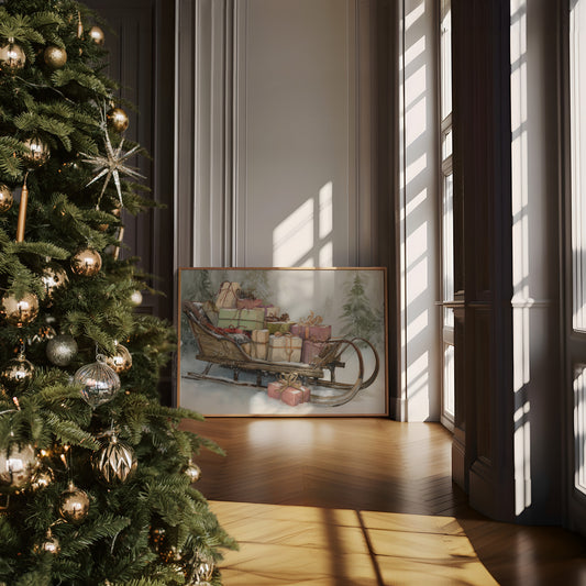 Vintage Sleigh Carries Winter's Promises