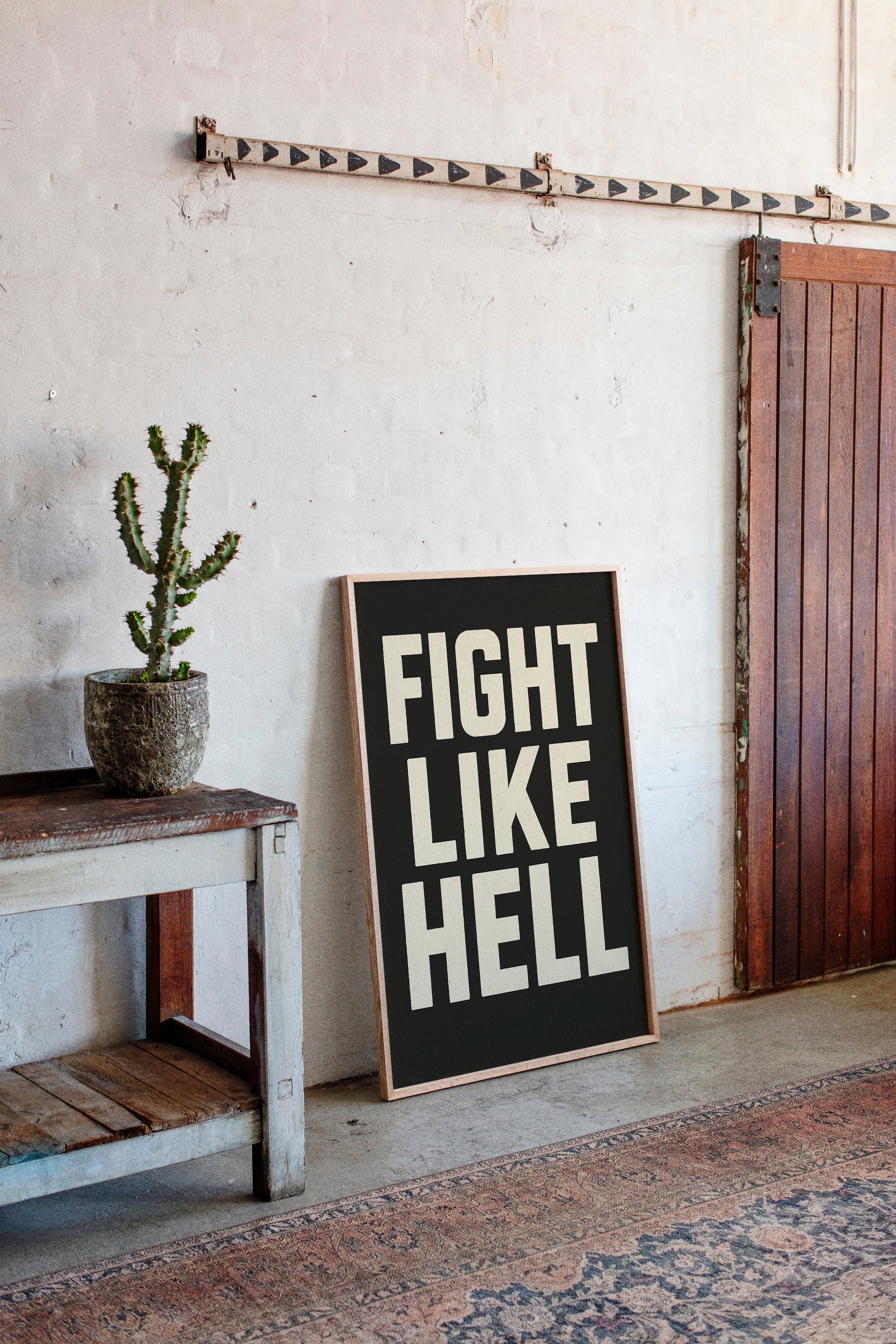 Fight Like Hell Gritty Bold Poster