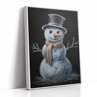 Snowman Tales On Winter Blackboard