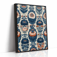 Navy Damask: A Jacobean Floral Repeat