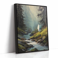 The Hiker Beneath Misty Pines