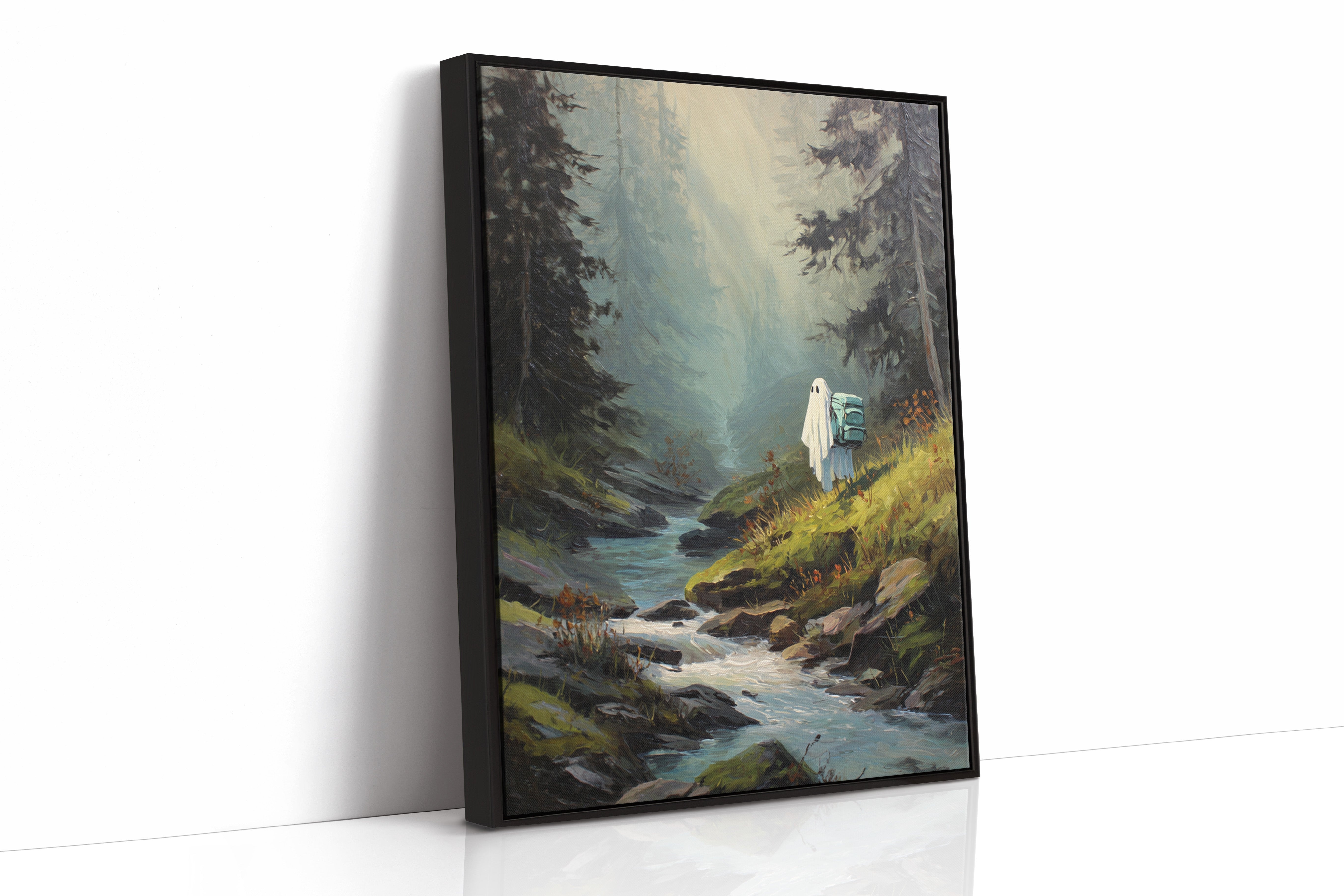 The Hiker Beneath Misty Pines