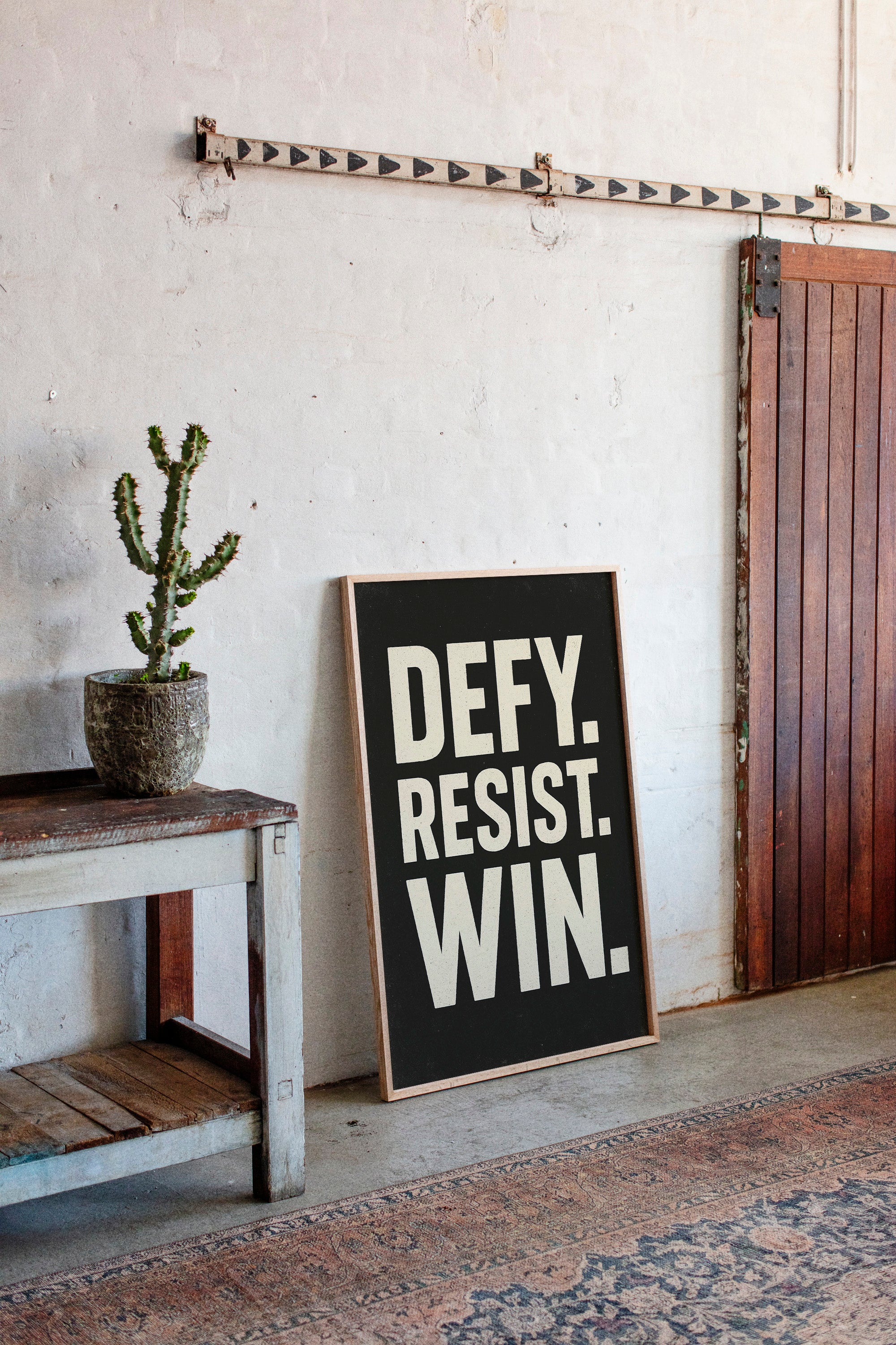 Defy Resist Win Bold Protest Print