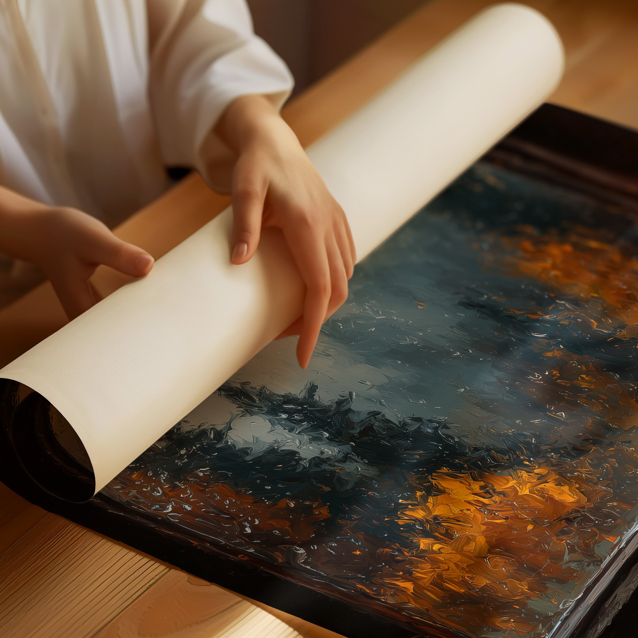 Autumn Pages Against Misty Pines