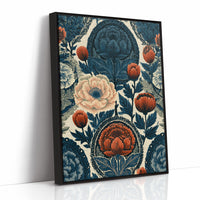 Indigo Garden: A Vintage Floral Tapestry